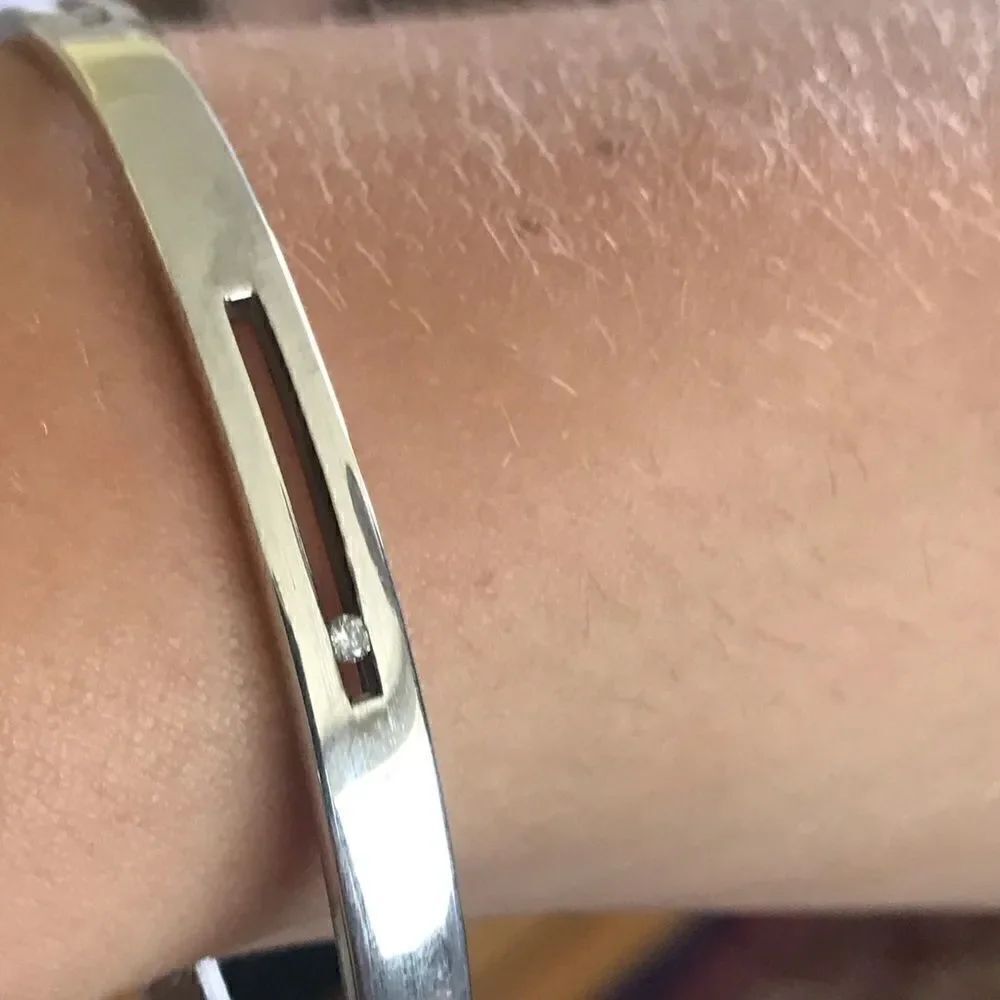 925 Sterling & Diamonds Solid Matching Bangle & Ring Set - Picture 8 of 11